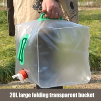 20l water bag foldable transparent bucket portable bucket water bag pvc outdoor camping water bag camping kitchenware tool
