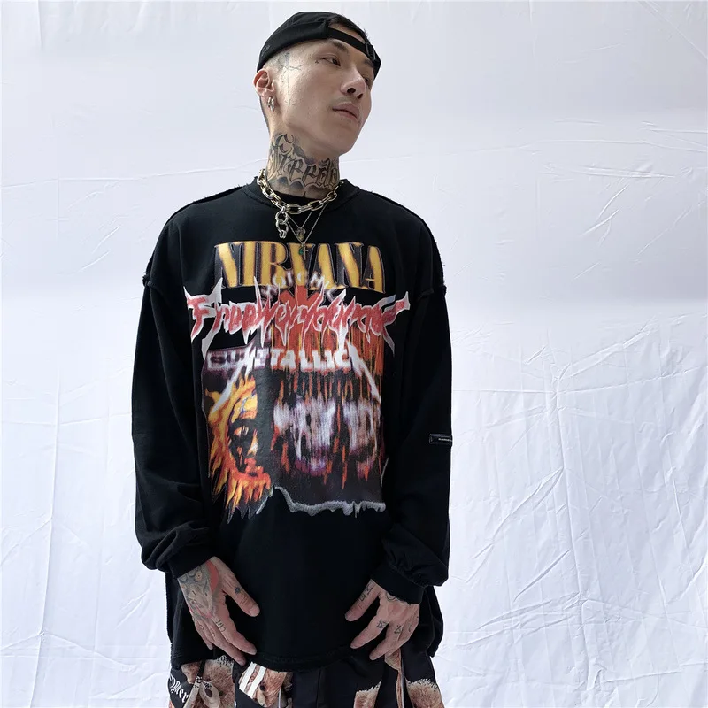 Ковбойская безрукавка для мужчин в стиле хип хоп Уличная Толстовка Панк Осень