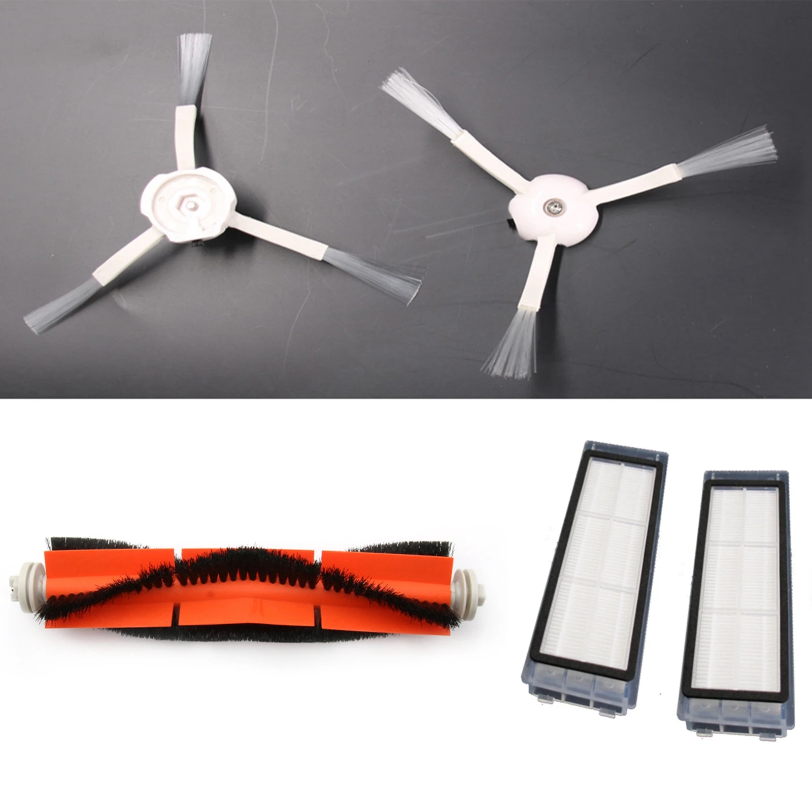 2 шт. HEPA фильтр+ 2 шт. боковая щетка+ 1 шт. основная щетка для XIOAMI Roborock S50 вакуумные чистящие роботы подметания аксессуары