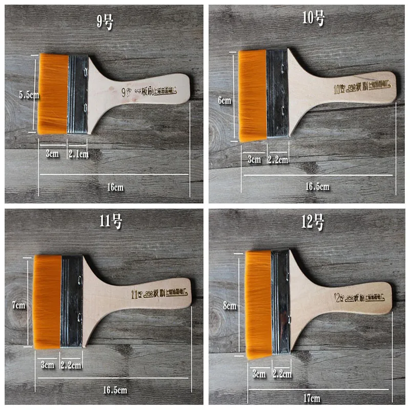 Высококачественная многофункциональная нейлоновая кисть с деревянной ручкой 3 #