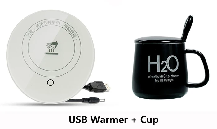 Style 3 5V 2A USB Грелка гаджеты гравитационная индукция высокая термостойкость стеклянная чашка подставка usb нагреватель постоянная кружка коврик с керамической чашкой - Цвет: Style 3