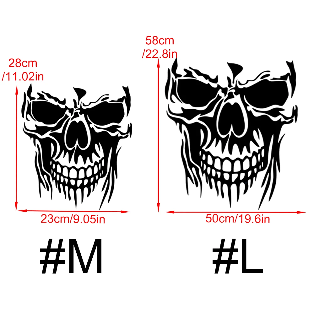 1Pcs Skull Decal Horrific Skeleton Vinyl Car Hood Window Stickers Vehicle Styling Removable Waterproof Sticker Reflective | Автомобили и