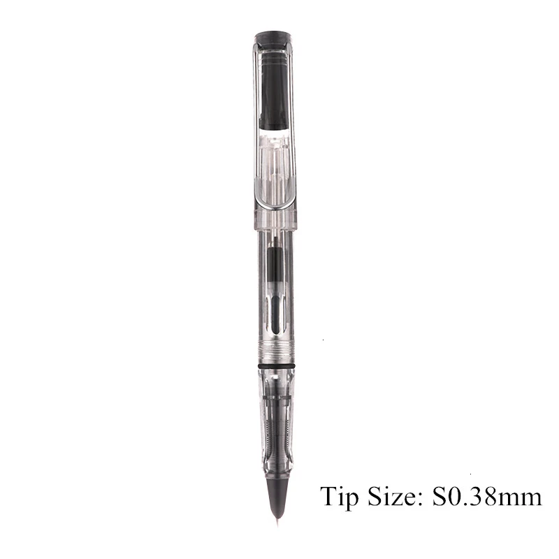 Transparent-S0.38mm 0,38/0,5 мм Высококачественная цветная пластиковая перьевая ручка, чернильные ручки для каллиграфии, Подарочные офисные канцелярские принадлежности 03930 - Цвет: Transparent-S0.38mm