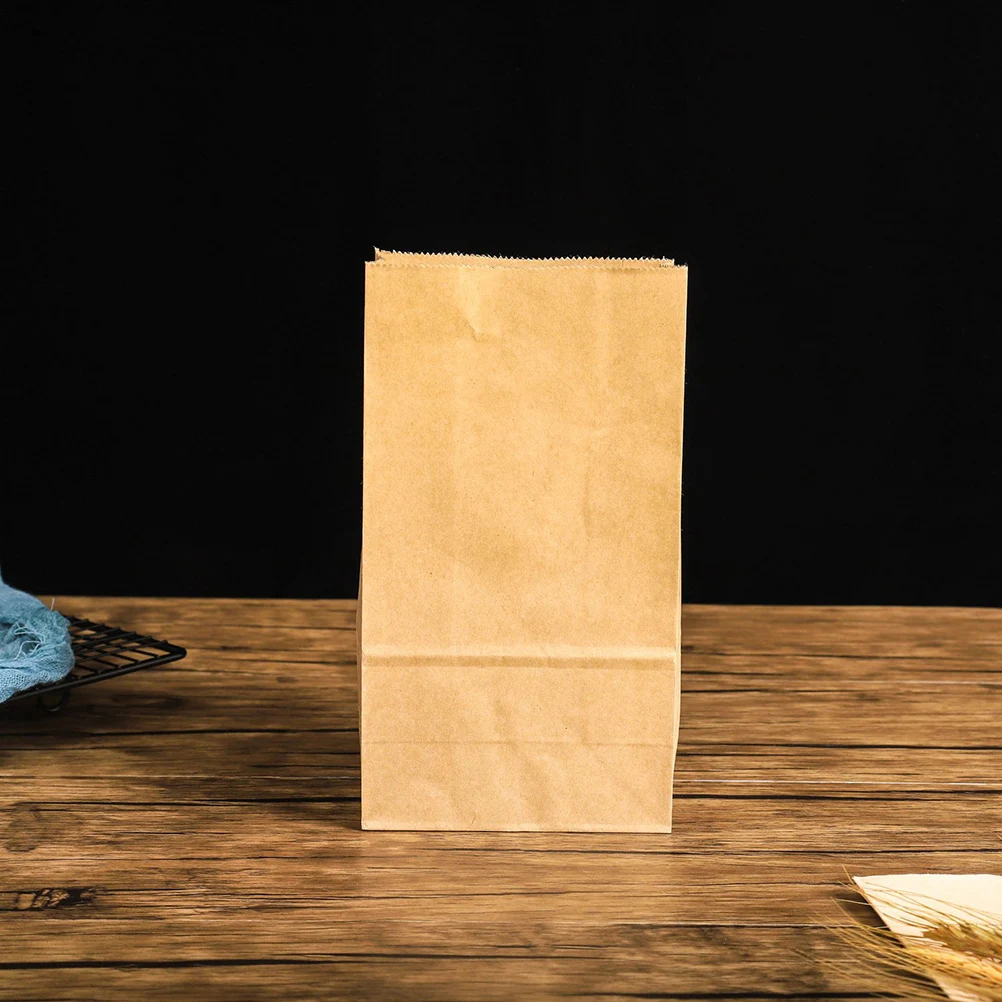 

20pcs Square Dessert Gift Bags Brown Kraft Paper Bags For Gifts Tea Candy Packaging Paper Cookie Bags Pouch Food Packaging Boxes