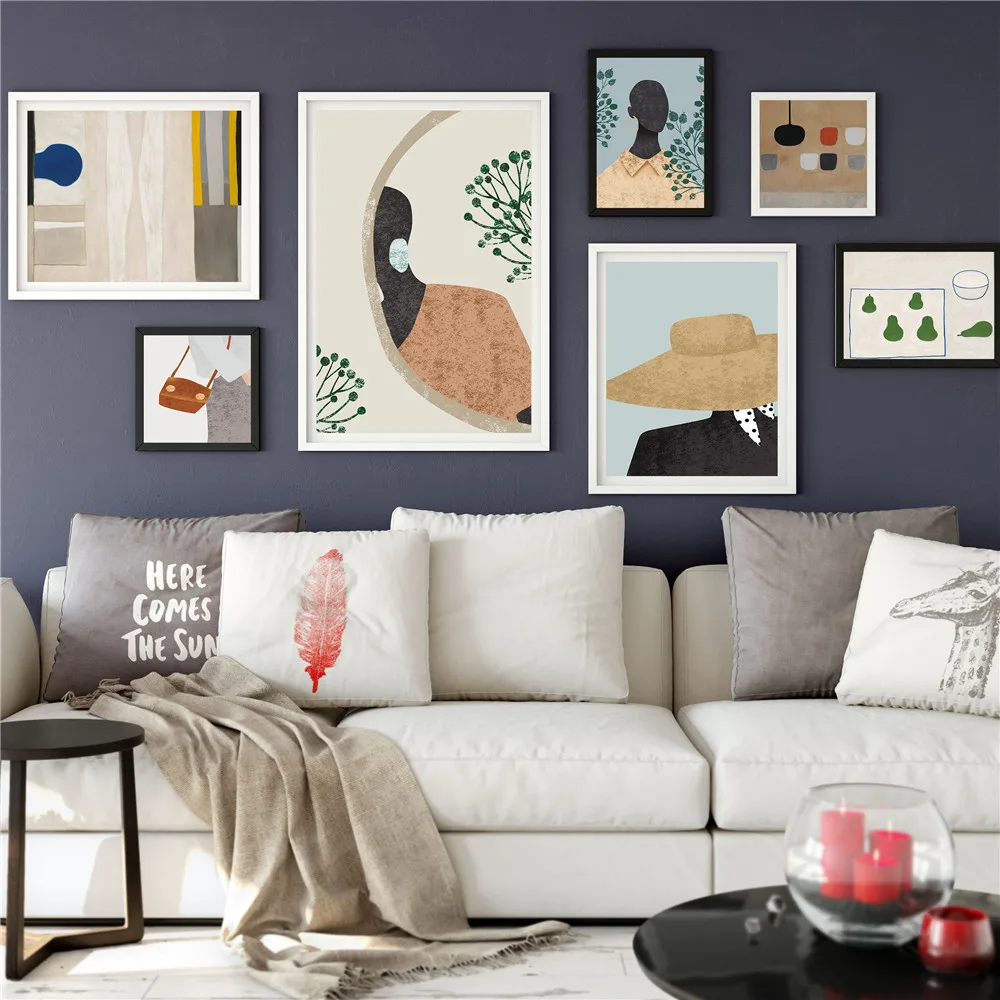 Холст постер из шелковой ткани мультфильм Современная Красота шопинг стильный