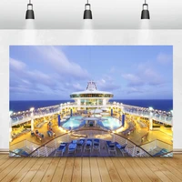 laeacco blue sky sea luxury cruise deck party photography backdrops photographic backgrounds vinyl photophone for photo studio
