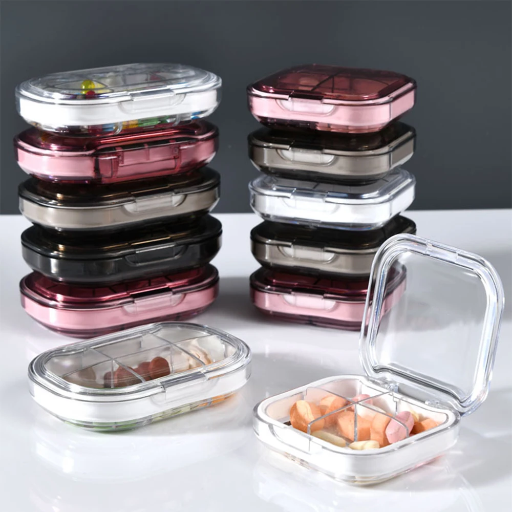 

New Mini 4/6 Grids Pill Box Travel Convenient Medicine Pills Dispenser Pill Organizer Tablet Pillbox Case Container Drug Divider