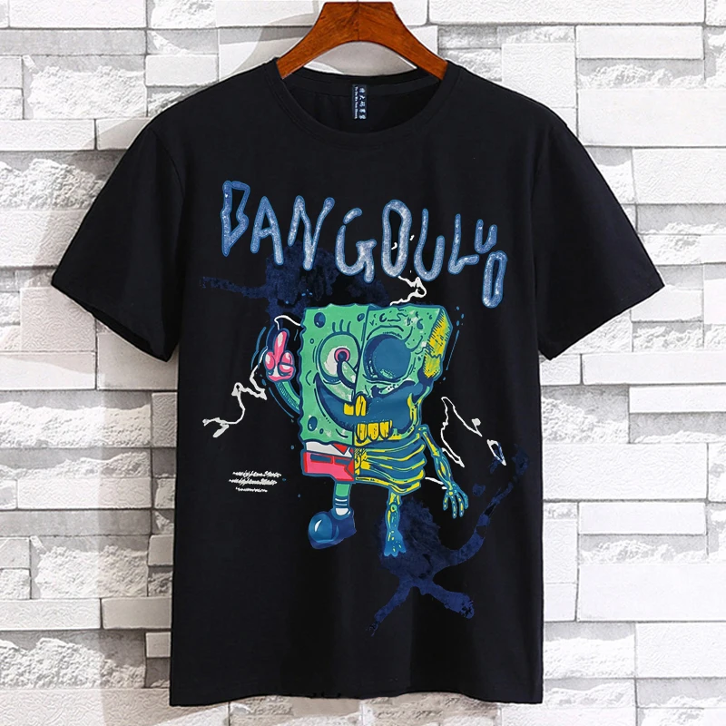 

Fashion Half Short Sleeves Fashion O NECK Print T-shirt Men's Cotton 2020 Summer Clothes TOP TEES Tshirt Plus Size 2XL-9XL