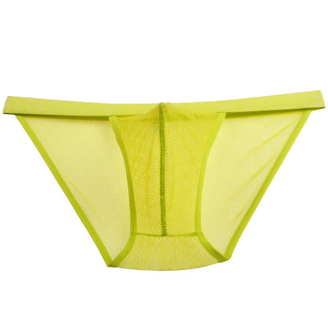 Mens Sheer Jacquard Lace Bikinis Pants Underwear Mesh Belt Open Side Mini Briefs |