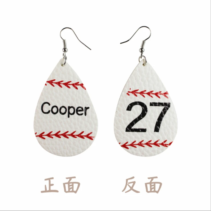 

Sports PU Leather Earrings Football Basketball Baseball Fashion Dangle Earrings For Women 2020 Earrings Jewelry