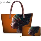 Сумочки и кошелек для девушек в африканском стиле с рисунком маслом для женщин, брендовый дизайнерский черный женский тоут с художественным принтом, Повседневная сумка через плечо, кошелек