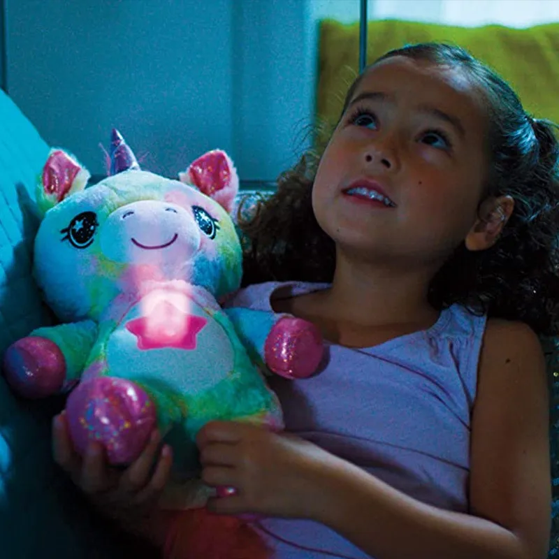 Soothing Projector Plush Toys With Light And Music Cute Unicorn Bear Animal Models Sleep Children's Birthday Party Gif | Игрушки и