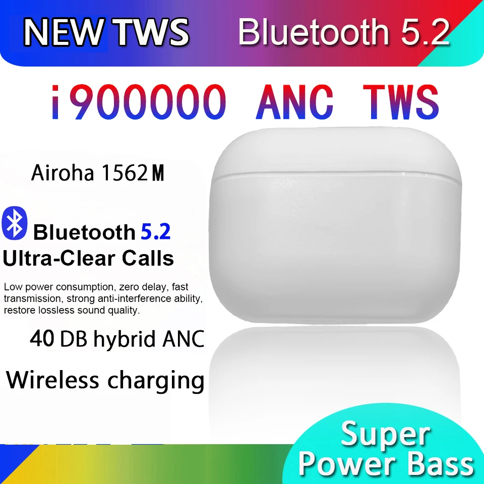 Беспроводные наушники I900000 Anc TWS Bluetooth Airoha 40 дБ 1562 м Pk I90000 Tws I99999 Pro Max Air 3