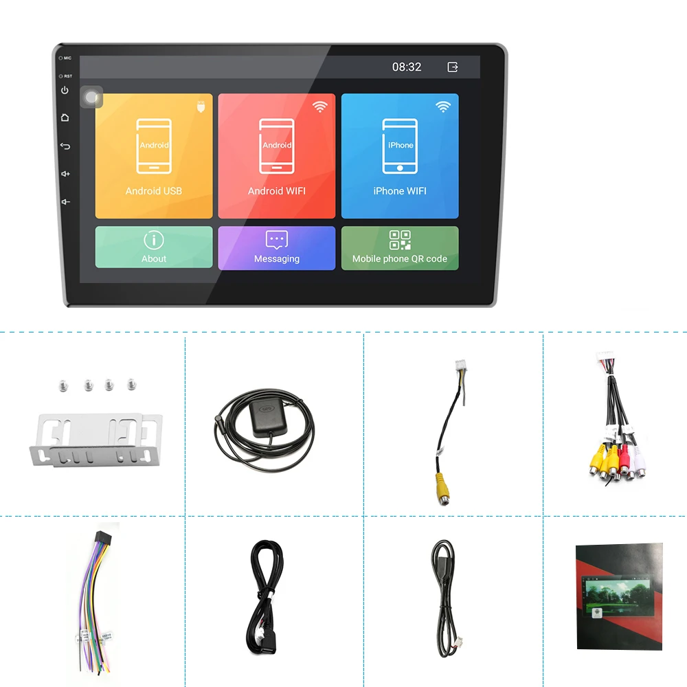 Автомагнитола Podofo мультимедийная стерео система на Android с GPS Bluetooth Wi Fi типоразмер 2