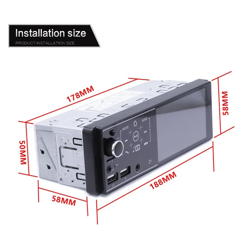 

4.1 Inch 1 Din Contact Sn Car Stereo FM Radio MP5 Player Bluetooth Dual USB,Z1