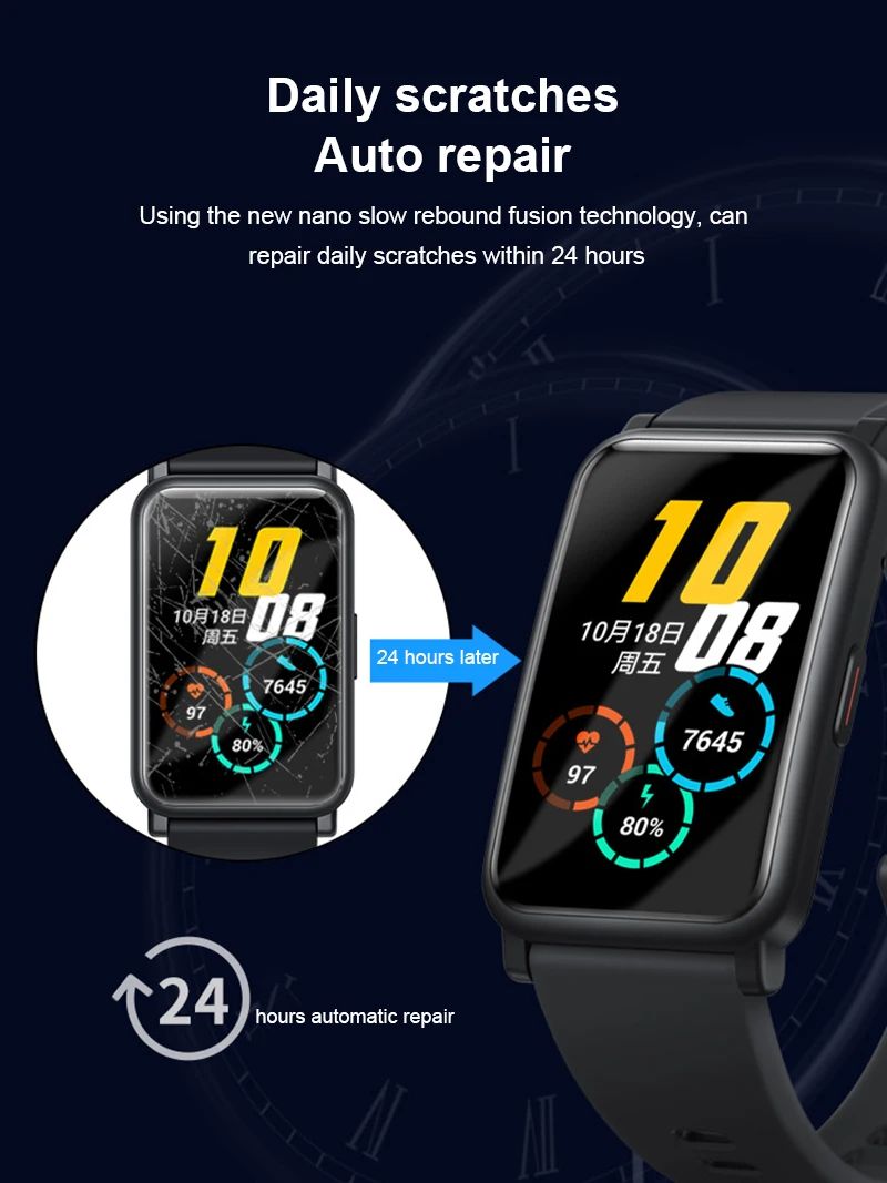 3D Glass Film for Huawei Watch Fit Honor ES 9H Coverage Screen Protector Case Cover Es | Наручные часы