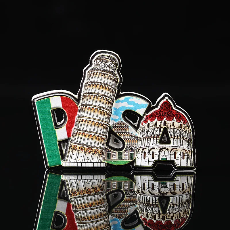 Итальянская наклонная башня Пизы магниты на холодильник 3D окрашенная магнитная