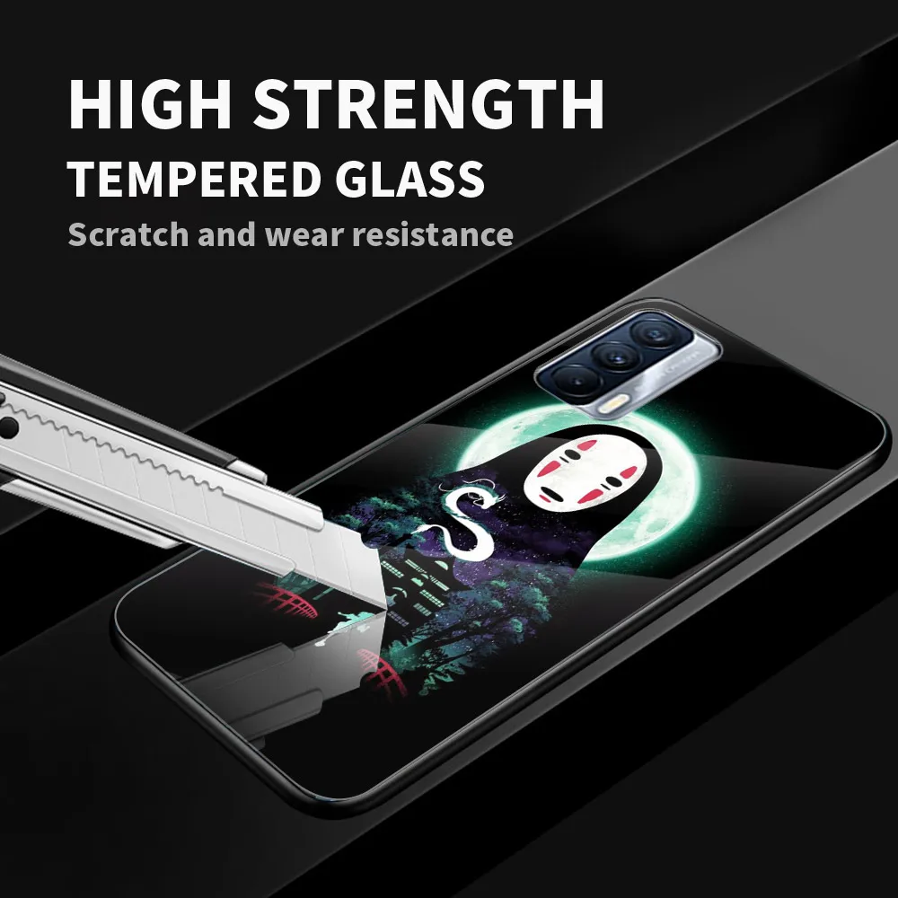 anime totoro ghibli art tempered glass cover for realme 7 7i xt c3 6 5 pro for oppo a9 2020 a52 find x2 lite phone case free global shipping