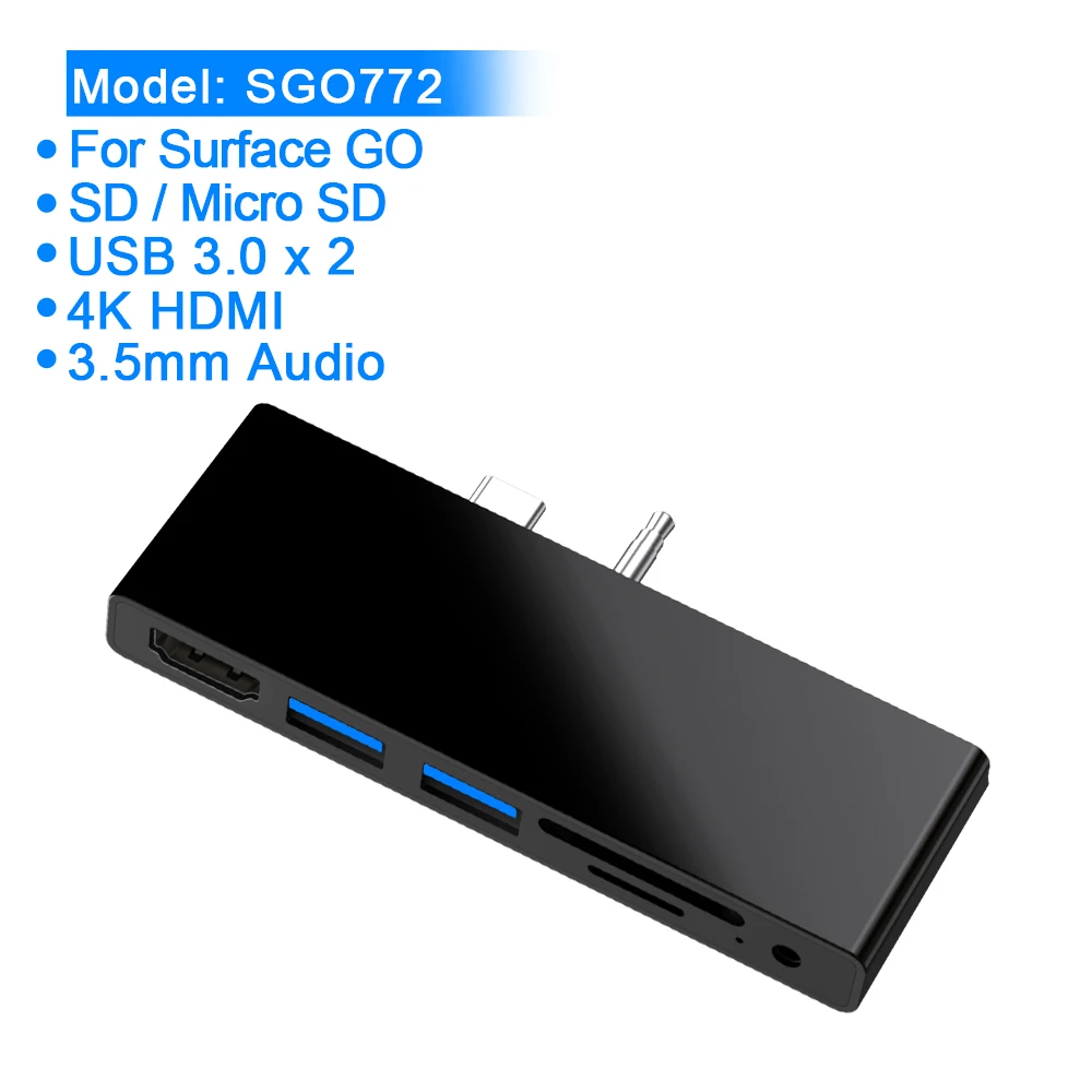 SGO772 Rocketek usb 3,0 кард-ридер концентратор 4K HDMI 1000 Мбит/с гигабитный Ethernet адаптер SD/TF micro SD 3,5 мм аудио для microsoft Surface GO - Цвет: SGO772