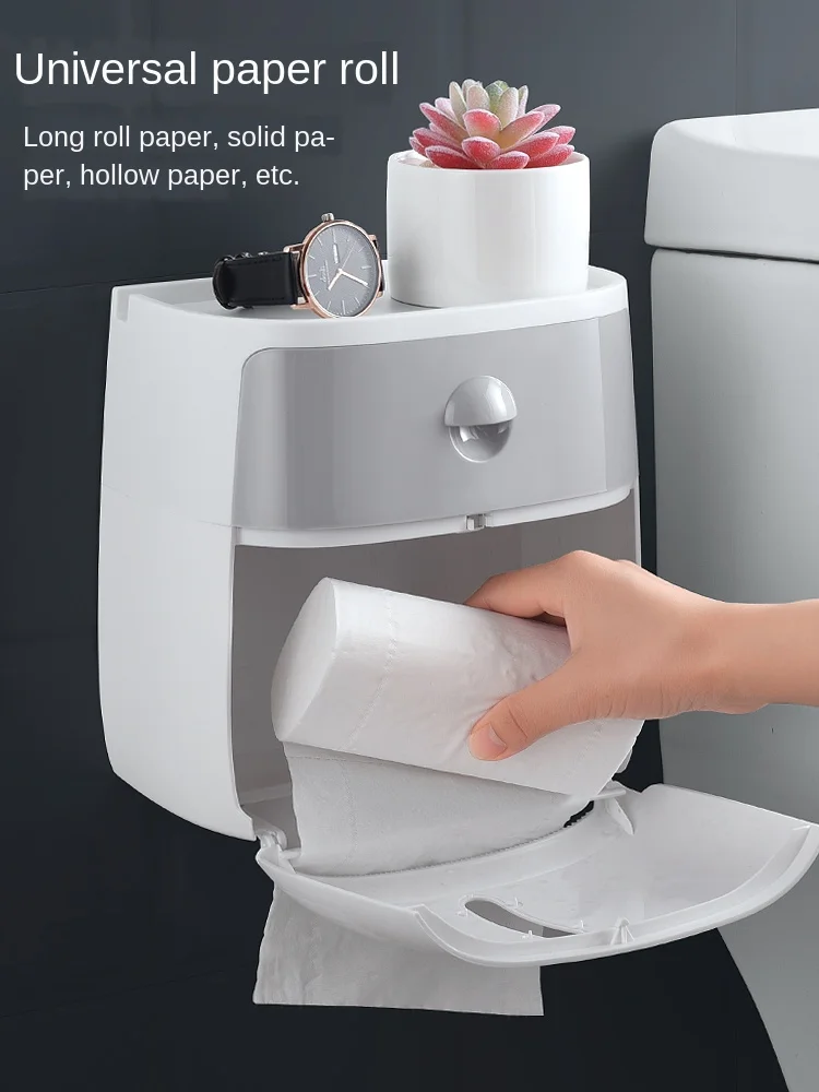 

Wall Mounted Paper Towels Waterproof Toilet Paper Holder Holder For Kitchen Bathroom Toilet Paper Storage Box Toilet Roll Holder