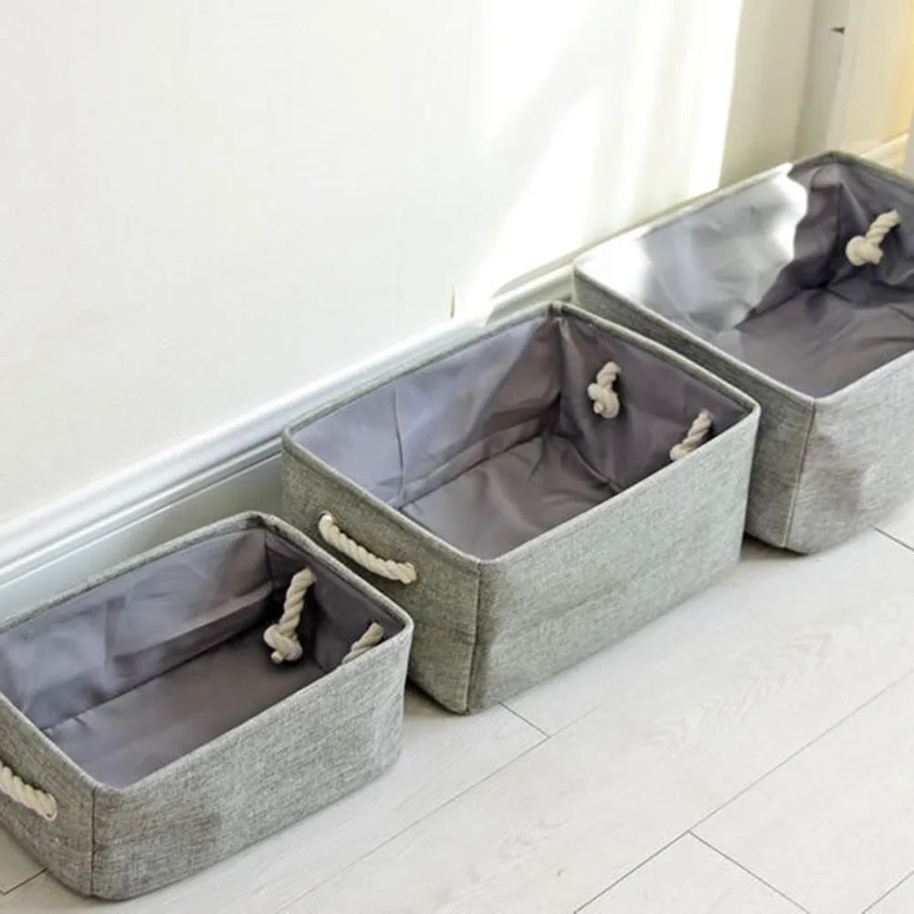 Утолщенные корзины для хранения из хлопка и льна складная корзина белья игрушка