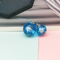 6pcslot glass ball charms pendants blue sky and white clouds bird charms fit jewelry diy earring necklace accessories handmade