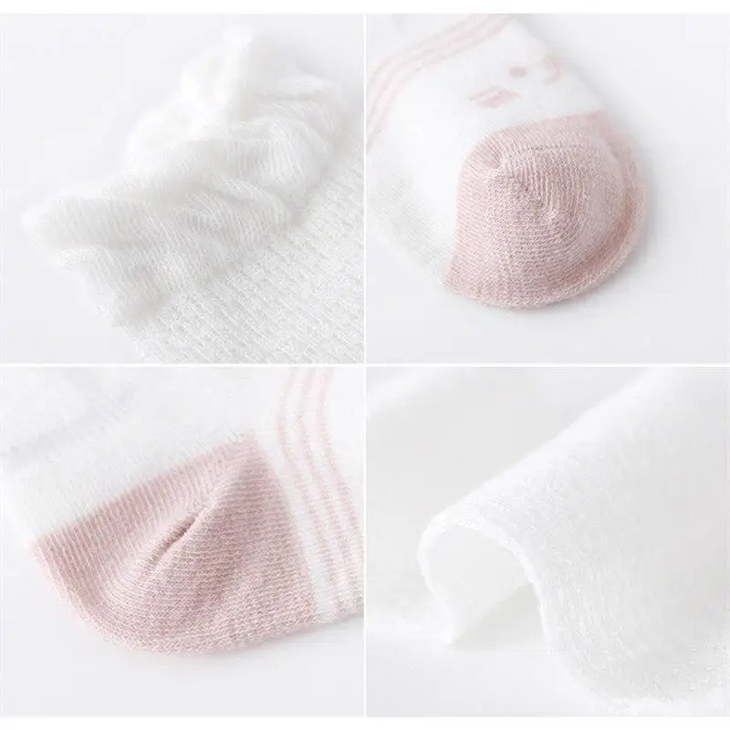 

Summer Thin Baby Knee High Socks Mesh Breathable Anti-mosquito Socks Cute Cartoon Toddler Socks Lovely Infant Socks for 0-3Y