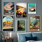 Скандинавский городской пейзаж, ретро плакаты и принты, Женская винтажная Картина на холсте, Настенная картина, домашний декор, гостиная