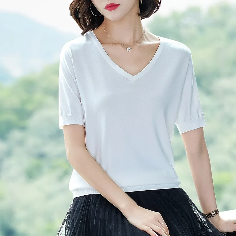 

T Shirt Women Clothes 2019 Fashion blue Black Tee Top Fashion Cotton Ladies Tee Shirt