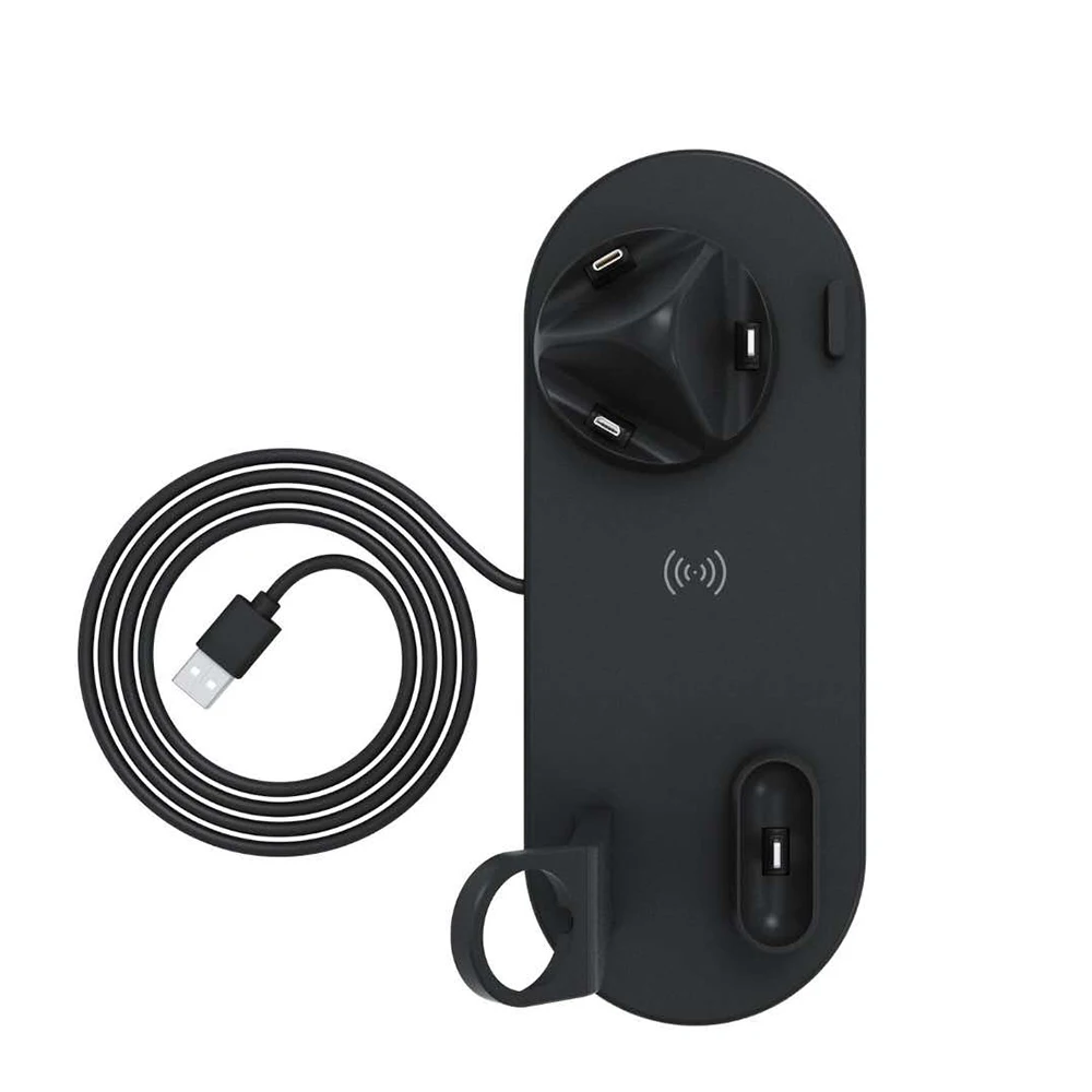 HEYPOD 3 в 1 зарядная док-станция держатель для iPhone X XR 11 8 Plus Airpods USB Беспроводная зарядная станция база для Apple Watch 4/3/2/1