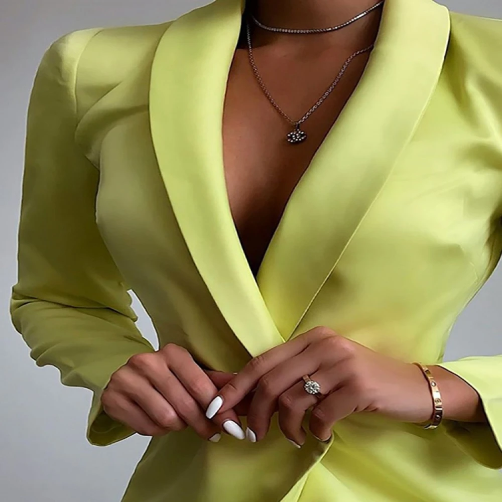 Осень-зима 2019 элегантные платья женское платье офисное повседневное Блейзер