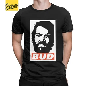 Bud Spencer Retro T-Shirts for Men Fun 100% Cotton Tee Shirt Crewneck Short Sleeve T Shirt Gift Idea Tops