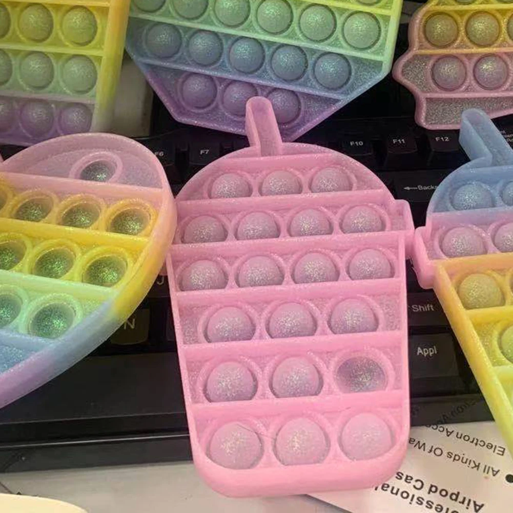 

Silicone Toy Drink Cup Pattern Push Bubble Sensory Toy Anti Stress Fidget Toys for Adults Kids for Pet Gifts