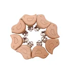 Застежка с животным дизайном, 1 шт., цепочка из натурального бука, милый стиль, бук, аксессуары для цепочки сделай сам для соски