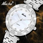 Топ бренд MISSFOX часы женские классические Простые аналоговые кварцевые наручные часы жемчужный циферблат серебряный цвет чехол водонепроницаемые часы женские подарки