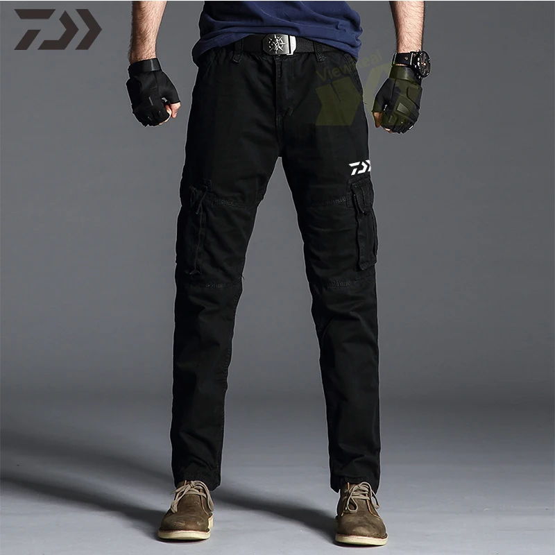 Daiwa брюки мужские уличные для рыбалки Мульти-Карманные свободные охотничьи