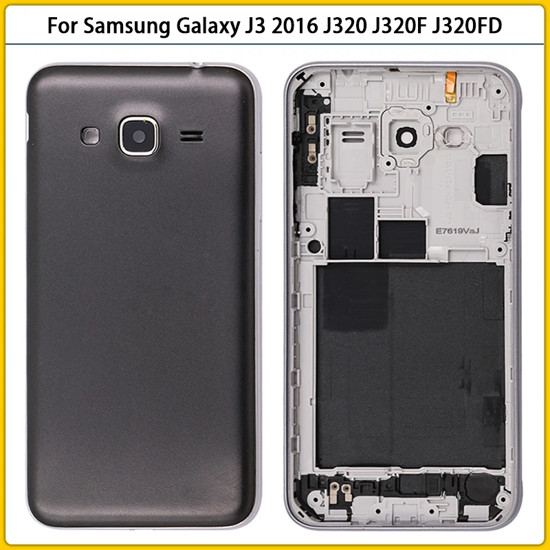Новый J320 полный корпус для Samsung Galaxy J3 2016 J320F J320FD Крышка батарейного отсека задняя