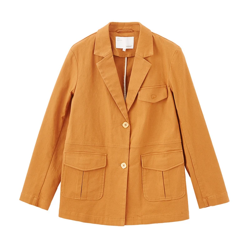

2020 Spring New Arrival Literary Retro Lapel Single Breasted Loose Long Women Suit Harajuku Women Coats and Jackets