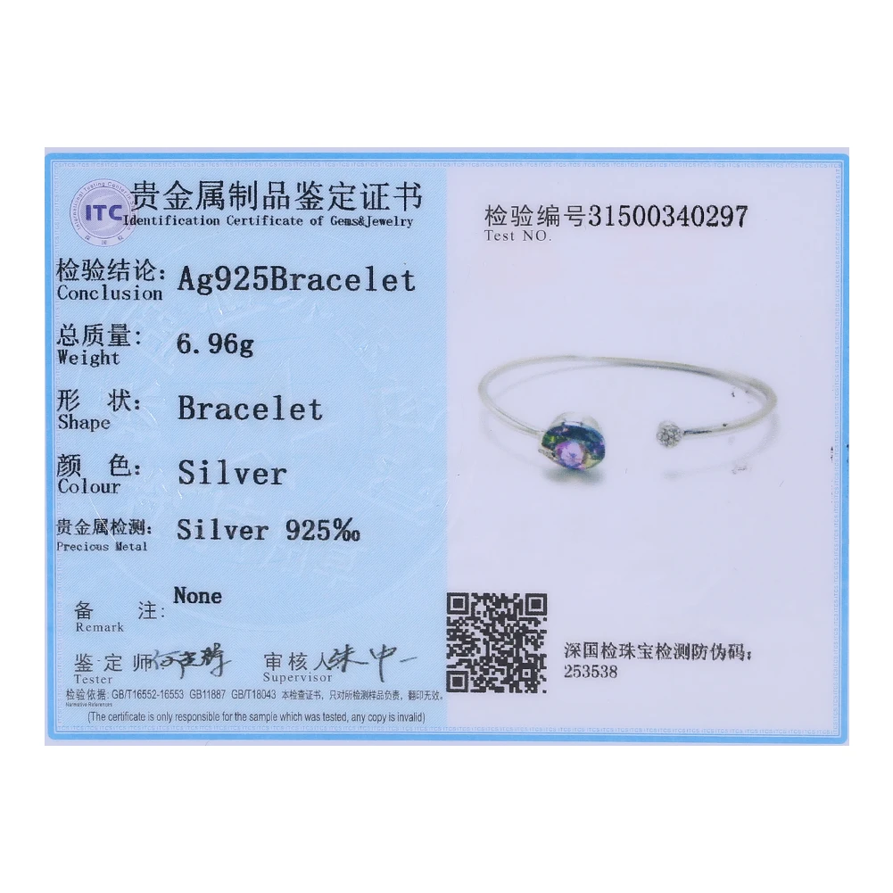 

ZEMIOR Bangles For Women Genuine 925 Sterling Silver Colorful Austria Crystal & Shiny CZ Open Charm Bangle Silver Fine Jewelry