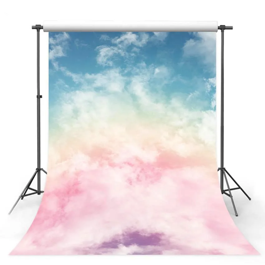 Фон для фотосъемки с фантазийным небом розовыми облаками Детский праздник на