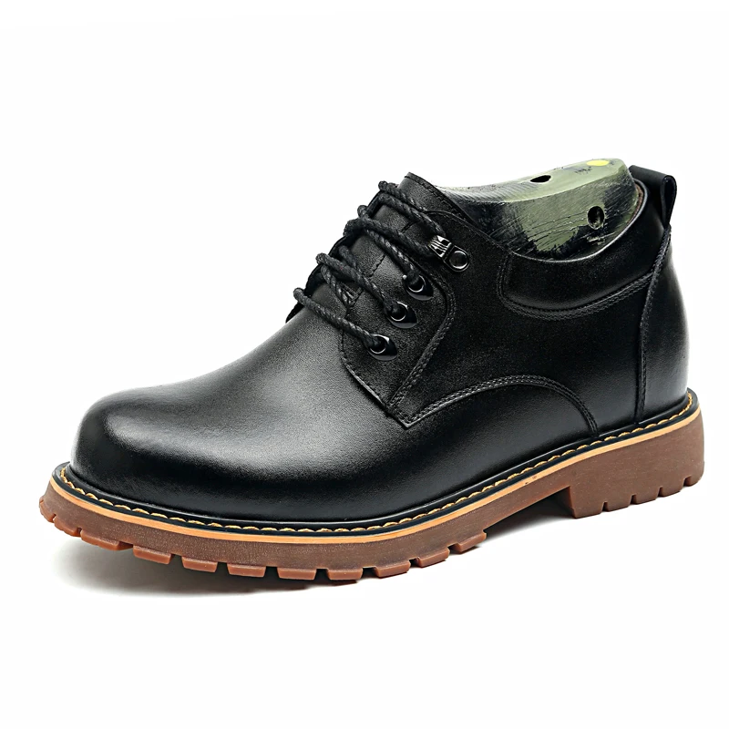 

Elevator Shoes Men's Height-increasing Shoes Casual 8cm Height-increasing Men Shoes Tooling Shoes Big Head Martin Leather Shoes
