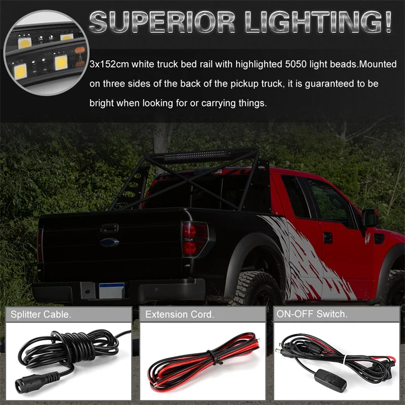 3 шт. 60 &quotсветильник вая лента для грузовика Белая светодиодная лампа задний