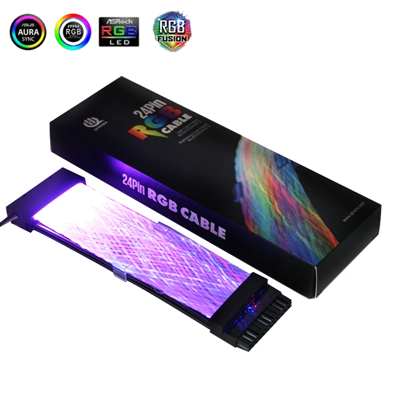 A RGB Радуга кабеля MOBO/24PIN кабель GPU расширение 8PIN + AURA SYNC 5V 3pin освещение|Кулеры и