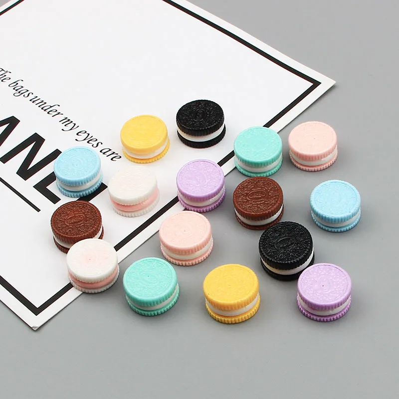 

10Pcs/lot Cute Simulation Fake Biscuit Resin Cabochon Flatbacks Decoration Craft DIY Scrapbooking Hair Bows Center Accessories