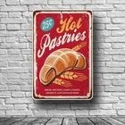 Вкусная колбаса винтажный металлический жестяной знак Античный желтый фон подходит для мужчин бара ресторана кафе бара настенное украшение