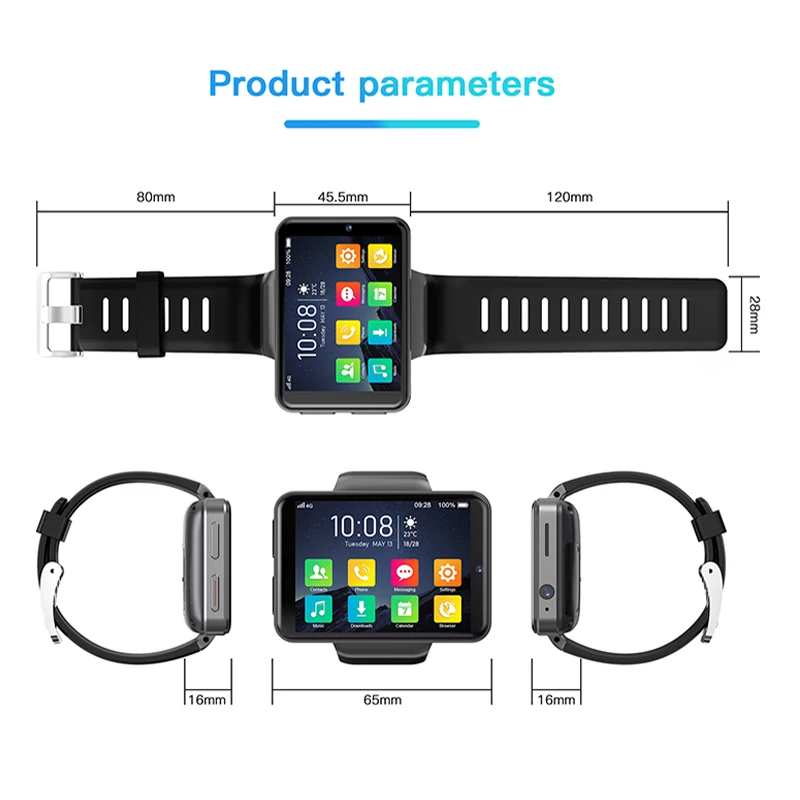 

2021 NEW DM101 Max S 4G Smart Watch Phone Android 7.1 Quad Core 3GB 32GB Heart Rate Pedometer IP67 Waterproof 2.4'' Smartwatch