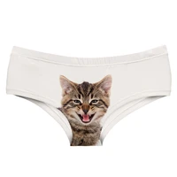 deanfire super soft women 3d panties underwear cat smile funny print kawaii push up sexy briefs lingerie thong for female