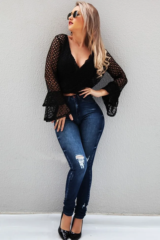 Новинка осени 2021 джинсы с высокой талией для женщин высокие эластичные рваные