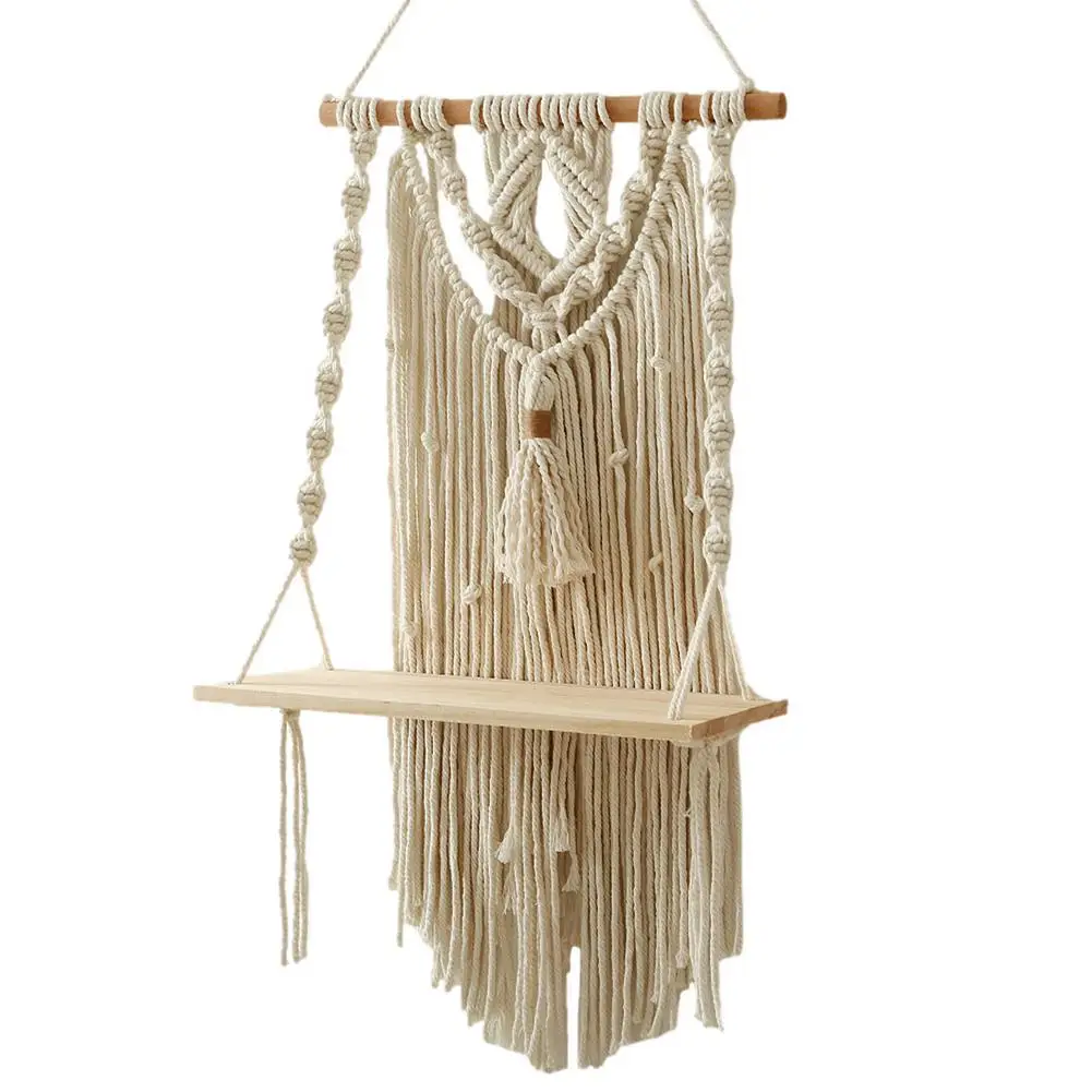 

Макраме настенный Hangin G полка ручной работы Boho декоративные плавающие полки для домашнего декора принадлежности для квартиры Вечерние