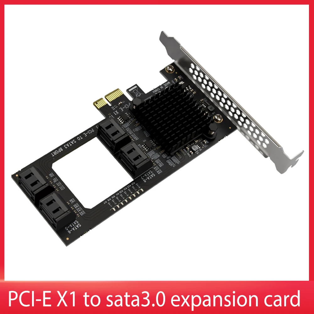 

Плата расширения с 8 портами PCI-E X1 на SATA 3,0, 6 ГБ, контроллер адаптера ASM1064 SATA для жестких дисков